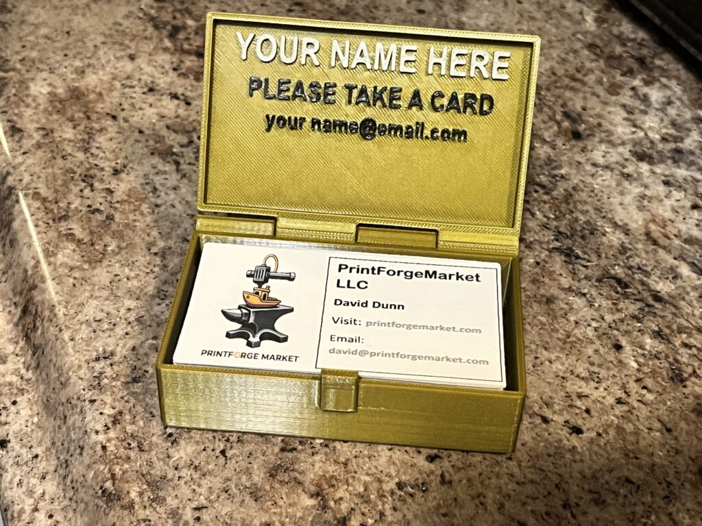 Portable Hinged Business Card Display Stand